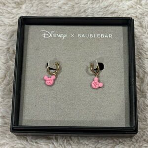 NWT baublebar disney pink love you mickey mouse ears earrings valentine’s day